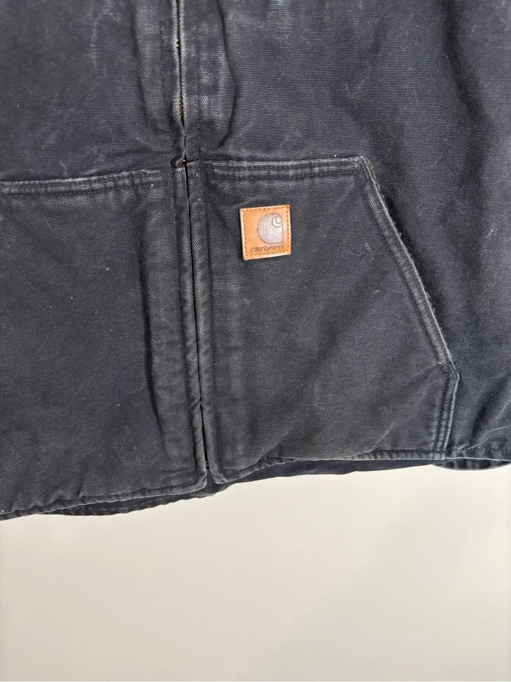 Vtg Carhartt V33-001 Sherpa Lined Vest Workwear XXL Distressed
